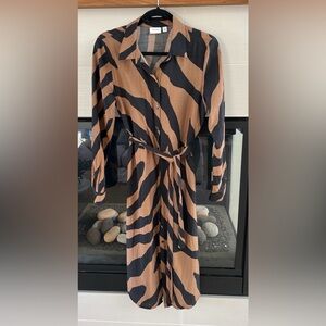 VILA Black and Tan Shirt Dress